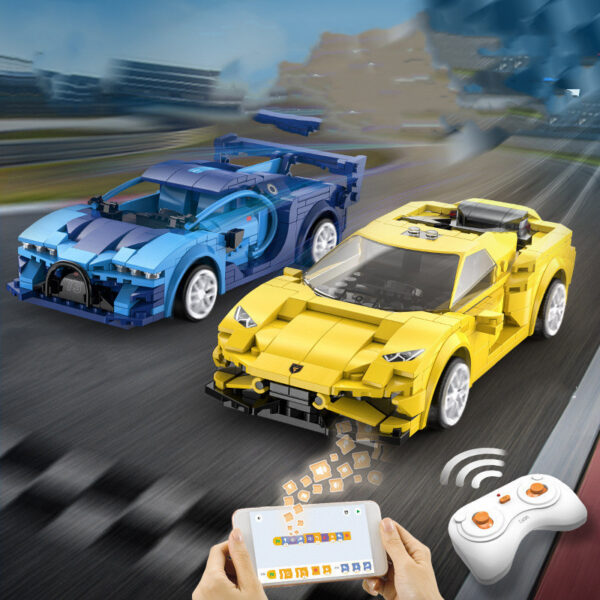 1619070166762.jpg Blue Phantom App Programming Remote Control Sports Car Boy Fights Inserting Building Block Toys