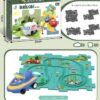 Children Puzzle Electric Railroad Speeder DIY Assembly Electric Car Automatic Rail City Scene Construction Education Toy Gift