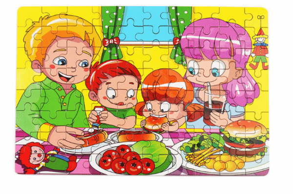 80PCS wooden educational toys educational development baby kids training toys children animal puzzle