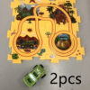 Children Puzzle Electric Railroad Speeder DIY Assembly Electric Car Automatic Rail City Scene Construction Education Toy Gift