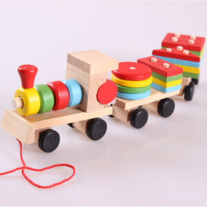 71d90b51-8ad4-4a21-b083-de7bd58d94ea.jpg Wooden Train Three-section Tractor Toy Children's Intelligence Puzzle Toys Educational Toys