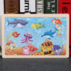 80PCS wooden educational toys educational development baby kids training toys children animal puzzle