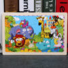 80PCS wooden educational toys educational development baby kids training toys children animal puzzle