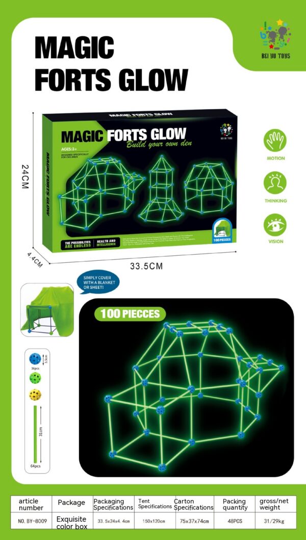 Fort Building Kit Construction Blocks Set Kids Toy Tents Fortress Builder Castles Tunnels Diy 3d Play House For Children Gift