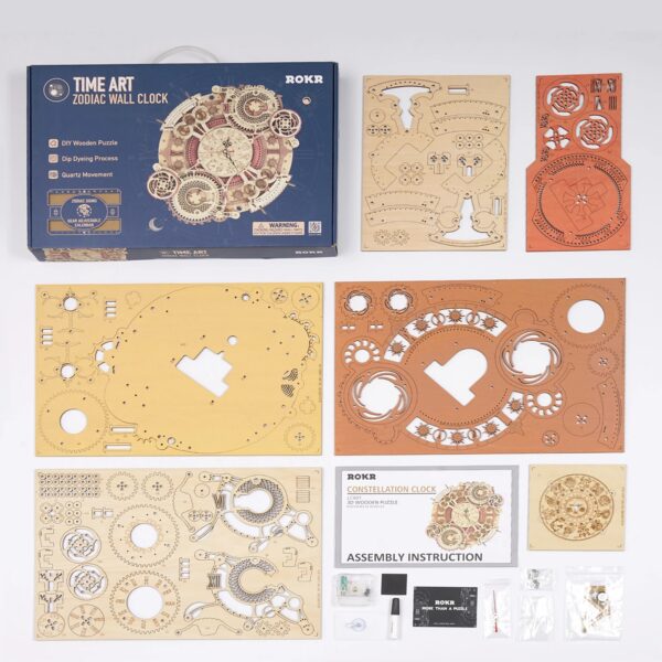 f8ebb84a-9b3f-4439-a662-8b80fe237fd1.jpg Robotime ROKR Zodiac Wall Clock 3D Wooden Puzzle Model Assembly Toys Gifts for Children Kids Teens LC601 Support Dropshipping